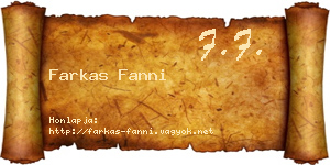 Farkas Fanni névjegykártya